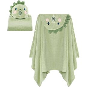 Hooded Bath Towels for Kids, 27.5" X 55" Baby Bath Towels 1 Pack, Thick Toddler Bath Towel with Hood, Soft Bath Towel for Boys and Girls 0-6 Years Old (Dinosaur)