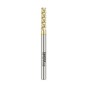 3 Flutes ZrN Coated Square Nose End Mill for Aluminum, Solid Carbide Upcut Spiral CNC Router Bit, 1/4" Diameter, 1/4" Shank, 1" Cutting Length, 3-1/2" Overall Length, CNC Cutter Milling Tool