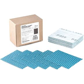 ورق صنفرة 1/4 ورقة من Toolant، ورقة صنفرة على شكل ماسي 400 حبيبة لأعمال النجارة، حجم 4.5 بوصة × 5.7 بوصة (50 حزمة) خطاف وحلقة داعمة لصنفرة النخيل in Kuwait