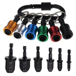 6Pcs Bits Set HVAC Tools Swaging Tool,Air Conditioner Copper Tube Expander Swaging Tool Drill Bit,1/4'', 3/8'',1/2'',5/8'',3/4'',7/8'' Kit HVAC with 6Pcs Bit Holder Keychain （13Pcs）