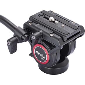 Avella Video Tripod Fluid Head with Quick Release Plate, Lightweight Heavy Duty Compatible with Manfrotto,Max Load 13.2lb/6kg for Video Canon Nikon Sony Olympus Panasonic DSLR Camera, V504