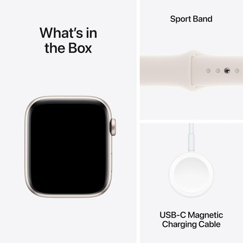 Apple Watch SE (2nd Gen) [GPS 40mm] Smartwatch with Starlight Aluminium Case with Starlight Sport Band S/M. Fitness and Sleep Trackers, Crash Detection, Heart Rate Monitor, Retina Display in Saudi Arabia