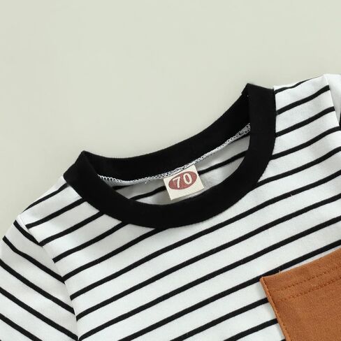 Kupretty Baby Boy Romper Newborn Infant Clothes Summer Short Sleeve Striped Jumpsuit Playsuit Bodysuit in Kuwait