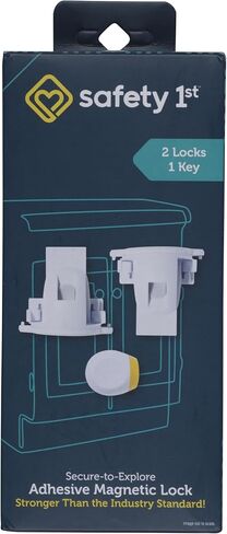 Safety 1ˢᵗ® Secure-to-Explore Adhesive Magnetic Locks, 2 Locks and 1 Key, White in Saudi Arabia