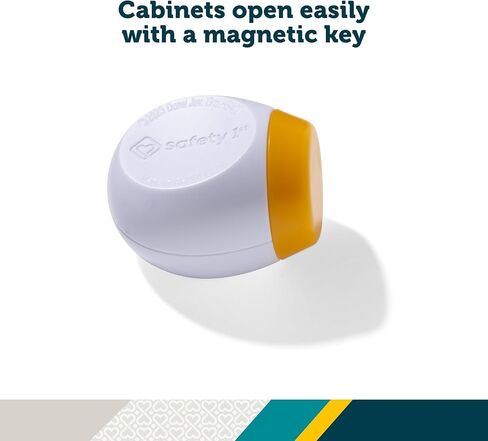 Safety 1ˢᵗ® Secure-to-Explore Adhesive Magnetic Locks, 2 Locks and 1 Key, White in Saudi Arabia