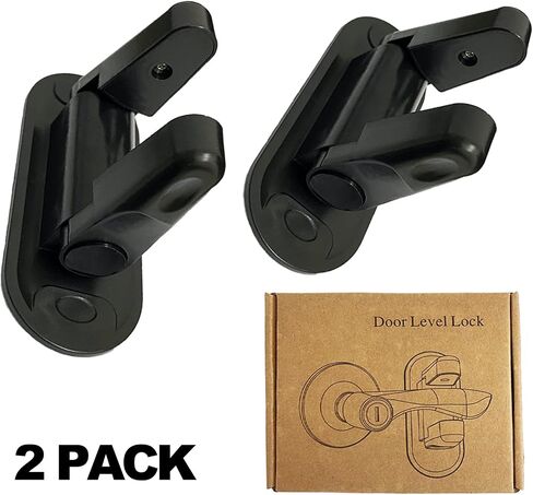 Door Lever Lock Child Proof - 2 Pack Black Door Locks for Kids Safety - Childproof Door Handles Lock with Adhesive in Kuwait