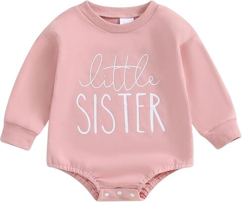 Little Brother Lil Sister Matching Outfits Baby Boy Girl Sweatshirt Romper Lil Bro Sis Siblings Clothes in Kuwait