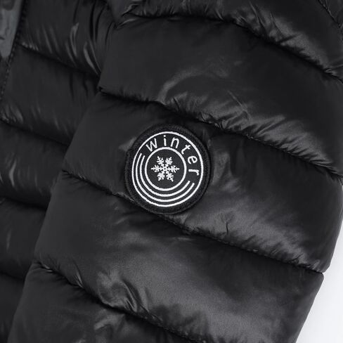 HILEELANG Kids Boy Girl Puffer Jacket Coat Hood Mid Length Light Weight Warm Insulated Padded Classic Solid Winter Outwear in Kuwait