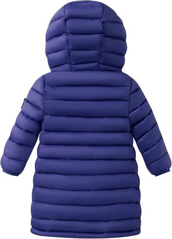 HILEELANG Kids Boy Girl Puffer Jacket Coat Hood Mid Length Light Weight Warm Insulated Padded Classic Solid Winter Outwear in Kuwait