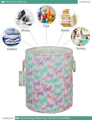 FANKANG Storage Baskets,Collapsible Convenient Nursery Hamper/Laundry Bin/Toy Collection Organizer for Kid's Room（Butterfly） in Saudi Arabia