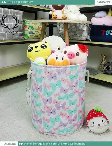 FANKANG Storage Baskets,Collapsible Convenient Nursery Hamper/Laundry Bin/Toy Collection Organizer for Kid's Room（Butterfly） in Saudi Arabia
