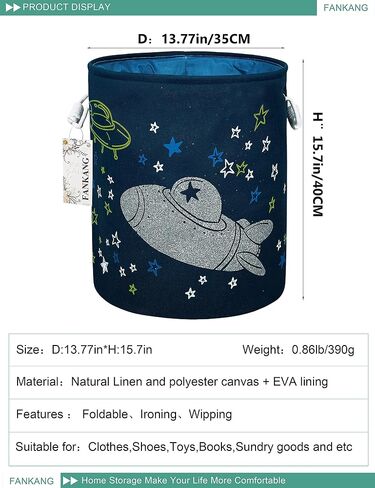 FANKANG Storage Baskets,Collapsible Convenient Nursery Hamper/Laundry Bin/Toy Collection Organizer for Kid's Room（Butterfly） in Saudi Arabia