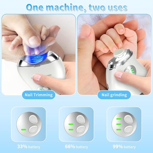 Electric Nail Clipper, Baby Nail Clipper with LED Light and Storage Box, Cordless Safety Nail Clipper with 3 Speed Gears, Electric Nail Trimmer for Baby, Seniors, Adult in Saudi Arabia