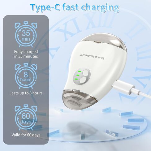 Electric Nail Clipper, Baby Nail Clipper with LED Light and Storage Box, Cordless Safety Nail Clipper with 3 Speed Gears, Electric Nail Trimmer for Baby, Seniors, Adult in Saudi Arabia