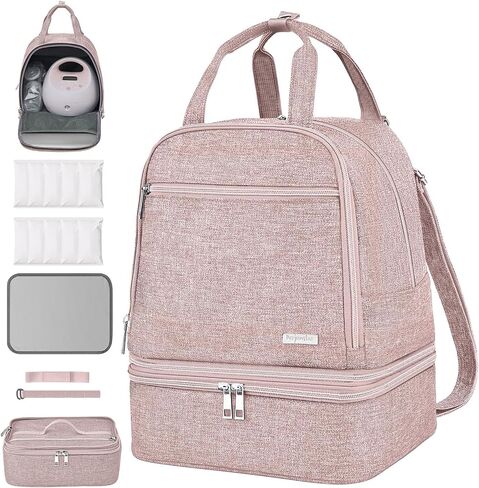 DERJUNSTAR Breast Pump Bag, Compatible with Spectra S1 and S2, Portable Carrying Case, breastmilk storage bag, spectra breast pump, Pink in Saudi Arabia
