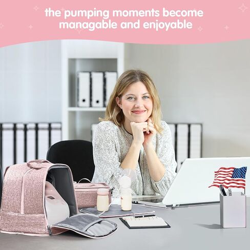 DERJUNSTAR Breast Pump Bag, Compatible with Spectra S1 and S2, Portable Carrying Case, breastmilk storage bag, spectra breast pump, Pink in Saudi Arabia
