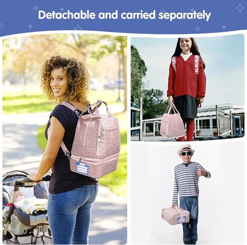 DERJUNSTAR Breast Pump Bag, Compatible with Spectra S1 and S2, Portable Carrying Case, breastmilk storage bag, spectra breast pump, Pink in Saudi Arabia