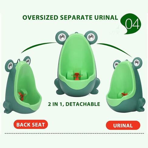 Potty Training Urinal for Boys, Cute Frog Standing Mounted Urinal with Aiming Target and Suction Cup, Bathroom Toilet Pee Trainer for Kids Toddlers Children Boy (Green) in Saudi Arabia
