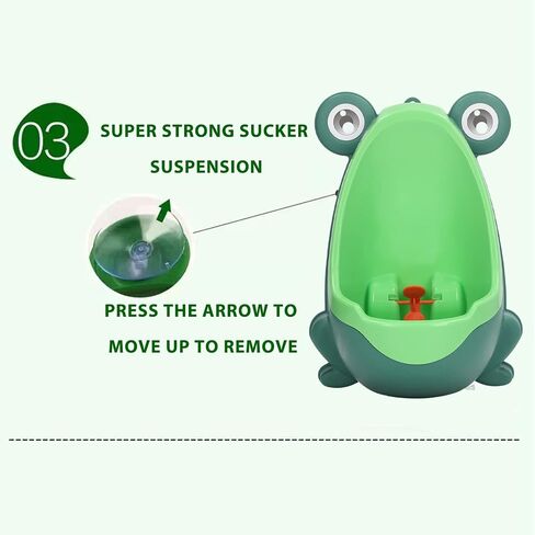 Potty Training Urinal for Boys, Cute Frog Standing Mounted Urinal with Aiming Target and Suction Cup, Bathroom Toilet Pee Trainer for Kids Toddlers Children Boy (Green) in Saudi Arabia
