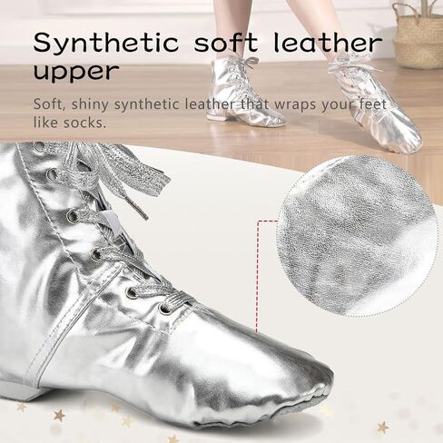 HIPPOSEUS Lace up Jazz Dance Boot Split Sole Ballet Modern Dance Ankle Shoe for Women and Men,Model PUGB in Kuwait