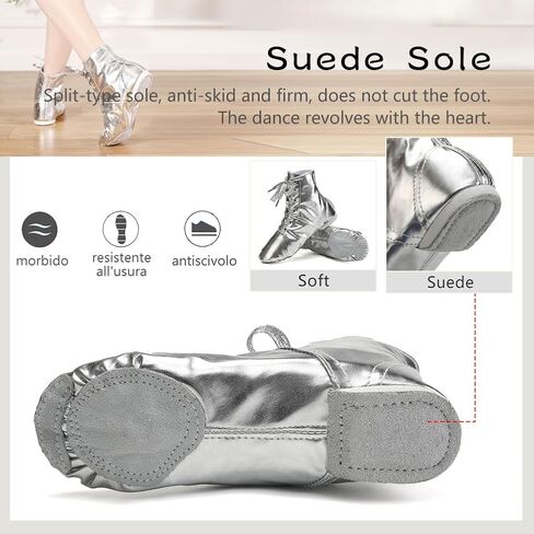 HIPPOSEUS Lace up Jazz Dance Boot Split Sole Ballet Modern Dance Ankle Shoe for Women and Men,Model PUGB in Kuwait