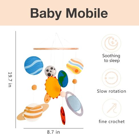 Solar System Mobile for Crib, Space Nursery Decor for Boys & Girls, Baby Crib Mobile Nursery Mobile, Baby Shower Set, Space in Saudi Arabia