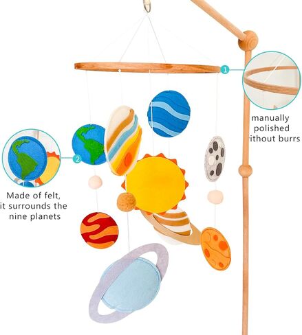 Solar System Mobile for Crib, Space Nursery Decor for Boys & Girls, Baby Crib Mobile Nursery Mobile, Baby Shower Set, Space in Saudi Arabia