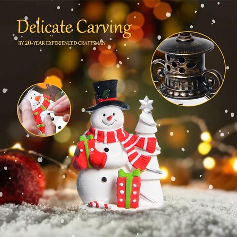 Christmas Snow Globes, Santa Claus and Dog Christmas Lantern with 8 Songs, 6H Timer Battery & USB Powered Glitter Music Box for Christmas Table Decorations Holiday Girl Boy Adults Gifts in Saudi Arabia
