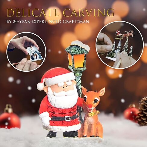 كرات ثلج عيد الميلاد، سانتا كلوز وفانوس عيد الميلاد للكلاب مع 8 أغاني، بطارية مؤقت 6 ساعات وصندوق موسيقى لامع يعمل بمنفذ USB لتزيين طاولة عيد الميلاد، هدايا العطلات للفتيات والأولاد البالغين in Kuwait