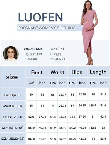 Women's Maternity Dress Short Sleeve Bodycon Dresses Split Maternity Dress for Baby Shower Summer Pregnancy Clothes in Saudi Arabia