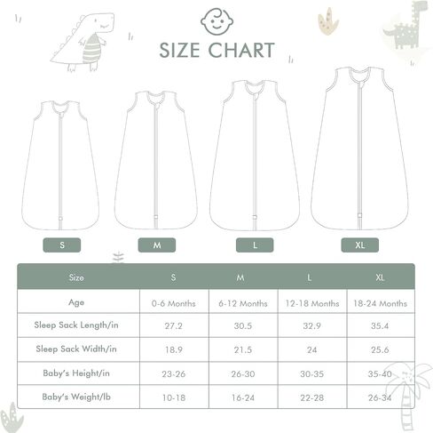 Baby Sleep Sack 18-24 Months Wearable Blanket for Baby 100% Cotton 2-Way Zipper YKK 0.5 TOG Toddler Sleep Sack, Soft Lightweight Sleep Sacks in Saudi Arabia