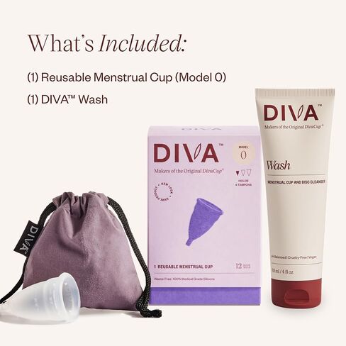 DivaCup - Menstrual Cup - Feminine Hygiene - Leak-Free - BPA Free - Model 1 and DivaWash in Kuwait