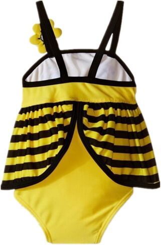 Toddler Bee Baby Girls Flower Flounced One Piece Tankini Swimsuit Swimwear 1-7Years in Saudi Arabia