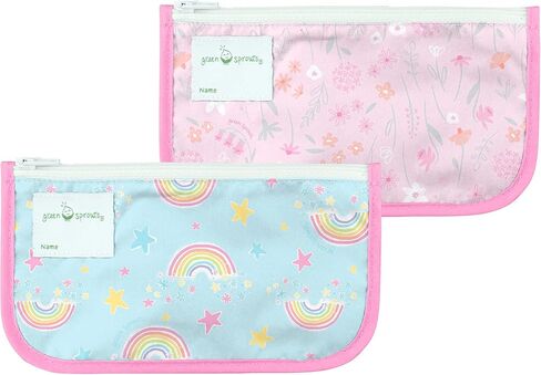 Green Sprouts Reusable Snack Bags (2 Pack) Holds Food, Utensils, Wipes, & More Food-Safe, Waterproof, Easy-Clean Material in Kuwait