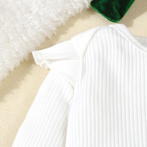 ملابس Noubeau للفتيات الصغيرات للكريسماس بأكمام طويلة + مجموعة تنورة مخملية + عصابة رأس 3 قطع ملابس الخريف والشتاء (أخضر، 0-3 أشهر) in Kuwait