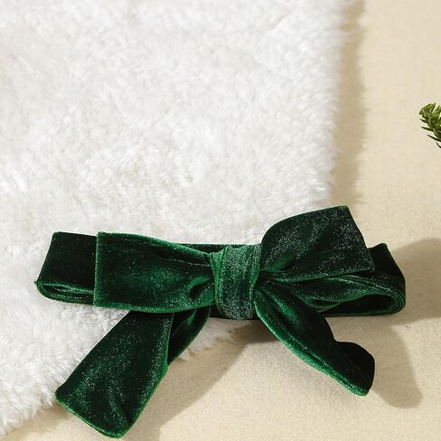 ملابس Noubeau للفتيات الصغيرات للكريسماس بأكمام طويلة + مجموعة تنورة مخملية + عصابة رأس 3 قطع ملابس الخريف والشتاء (أخضر، 0-3 أشهر) in Kuwait