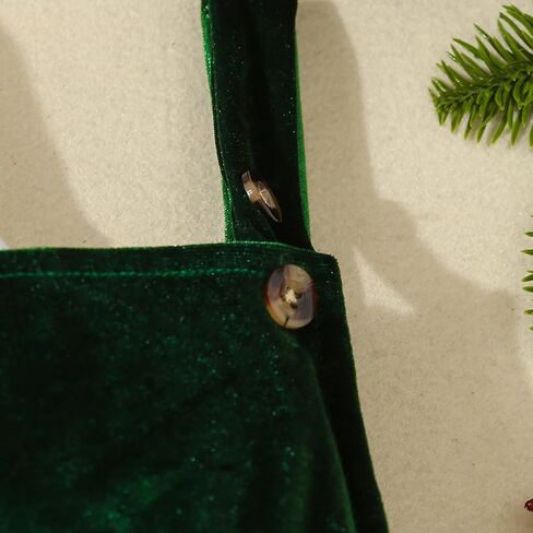 ملابس Noubeau للفتيات الصغيرات للكريسماس بأكمام طويلة + مجموعة تنورة مخملية + عصابة رأس 3 قطع ملابس الخريف والشتاء (أخضر، 0-3 أشهر) in Kuwait