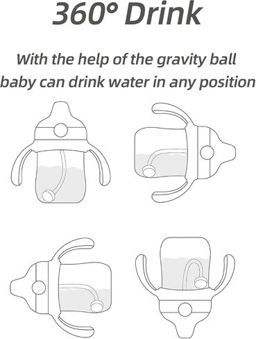 Tritan Sippy Cup with Storage Lid for 6-18 Months Leak Proof, Weighted Straw Learner Cup with Handle for Baby 8 Ounce (Pink) in Saudi Arabia