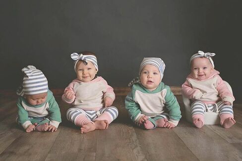 Ritatte Baby Girl Clothes Long Sleeve Hoodie Tops Striped Pants Sweatsuit Set Infant Girl Jogging Suits Fall Winter Outfit in Saudi Arabia