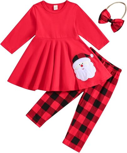 Toddler Baby Girls Floral Outfit Ruffle Shirt Pants Clothes Set in Kuwait