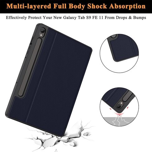 Soke Case for Samsung Galaxy Tab S9 /S9 FE 5G 2023 - Shockproof Stand Folio Case,Multi-Viewing Angles,Soft TPU Back Cover for Galaxy Tab S9 FE 10.9"/S9 11 inch Tablet,Citrus in Kuwait