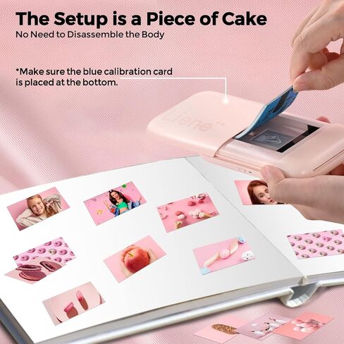 طابعة صور Liene، طابعة فورية محمولة مقاس 2 × 3 بوصة مع ورق صور لاصق 100 زنك، بلوتوث، متوافقة مع iOS وAndroid، طابعة صور أحادية اللون صغيرة لهاتف iPhone، والهواتف الذكية، وردي in Kuwait