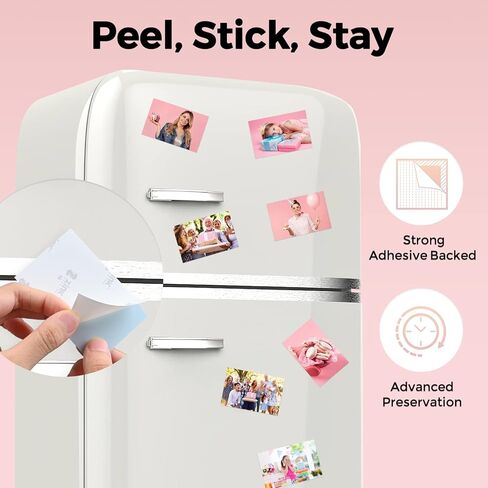 طابعة صور Liene، طابعة فورية محمولة مقاس 2 × 3 بوصة مع ورق صور لاصق 100 زنك، بلوتوث، متوافقة مع iOS وAndroid، طابعة صور أحادية اللون صغيرة لهاتف iPhone، والهواتف الذكية، وردي in Kuwait