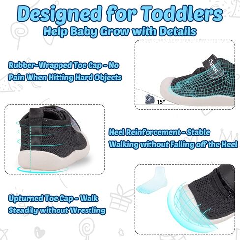 Charrost Toddler Baby Girl Boy First Walking Shoes Checkered Sneakers Sizes 3/4/5/6/7/8T. Soft, Cute,Flexible for First Walkers. Non-Slip, Slip On, Wide Toe Box Indoors Outdoors in Saudi Arabia