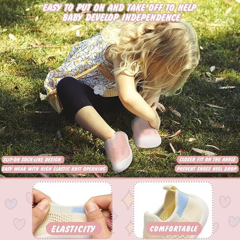 Charrost Toddler Baby Girl Boy First Walking Shoes Checkered Sneakers Sizes 3/4/5/6/7/8T. Soft, Cute,Flexible for First Walkers. Non-Slip, Slip On, Wide Toe Box Indoors Outdoors in Saudi Arabia
