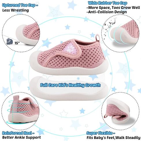 Charrost Toddler Baby Girl Boy First Walking Shoes Checkered Sneakers Sizes 3/4/5/6/7/8T. Soft, Cute,Flexible for First Walkers. Non-Slip, Slip On, Wide Toe Box Indoors Outdoors in Saudi Arabia