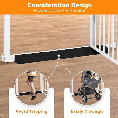 بوابة للحيوانات الأليفة بطول 71 بوصة مع باب للقطط، بوابة للقطط عريضة للغاية مقاس 27-37.5 بوصة للمدخل، بوابة مثبتة على ضغط الحفر للقطط، حاجز طويل للكلاب الأليفة في الأماكن المغلقة والخارجية، بدون القفز لممر السلالم، أبيض in Kuwait