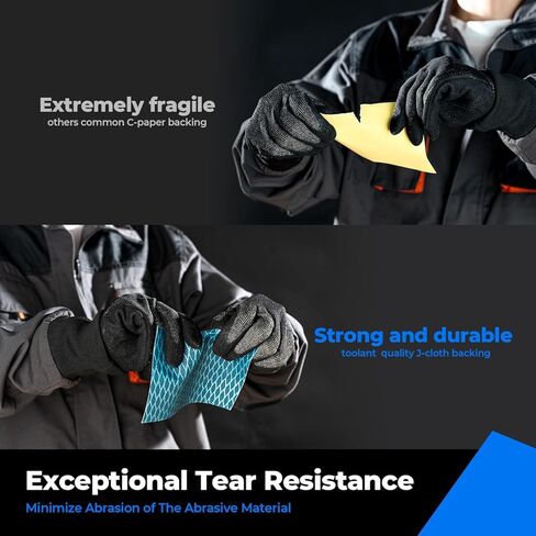 ورق صنفرة 1/4 ورقة من Toolant، ورقة صنفرة على شكل ماسي 400 حبيبة لأعمال النجارة، حجم 4.5 بوصة × 5.7 بوصة (50 حزمة) خطاف وحلقة داعمة لصنفرة النخيل in Kuwait