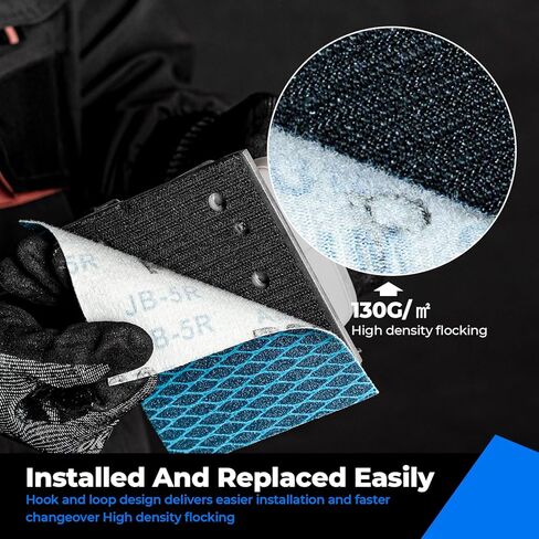 ورق صنفرة 1/4 ورقة من Toolant، ورقة صنفرة على شكل ماسي 400 حبيبة لأعمال النجارة، حجم 4.5 بوصة × 5.7 بوصة (50 حزمة) خطاف وحلقة داعمة لصنفرة النخيل in Kuwait