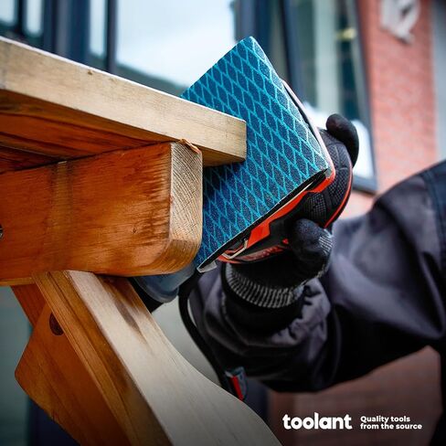 ورق صنفرة 1/4 ورقة من Toolant، ورقة صنفرة على شكل ماسي 400 حبيبة لأعمال النجارة، حجم 4.5 بوصة × 5.7 بوصة (50 حزمة) خطاف وحلقة داعمة لصنفرة النخيل in Kuwait